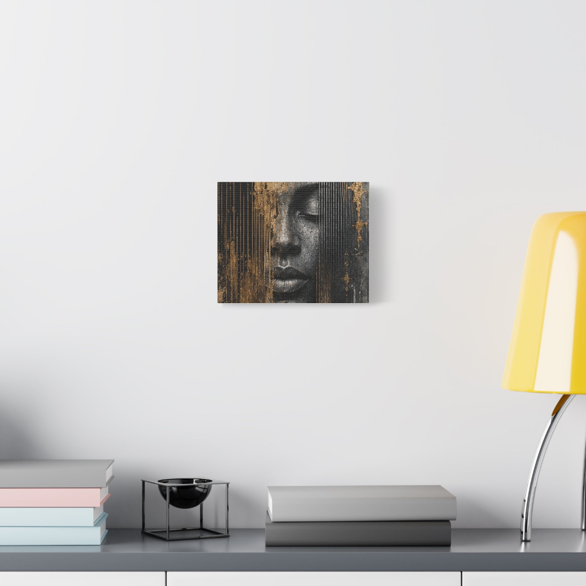 BEHIND THE VEIL Abstract Face Canvas — Modern Portrait Wall Art