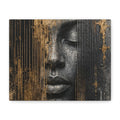 BEHIND THE VEIL Abstract Face Canvas — Modern Portrait Wall Art