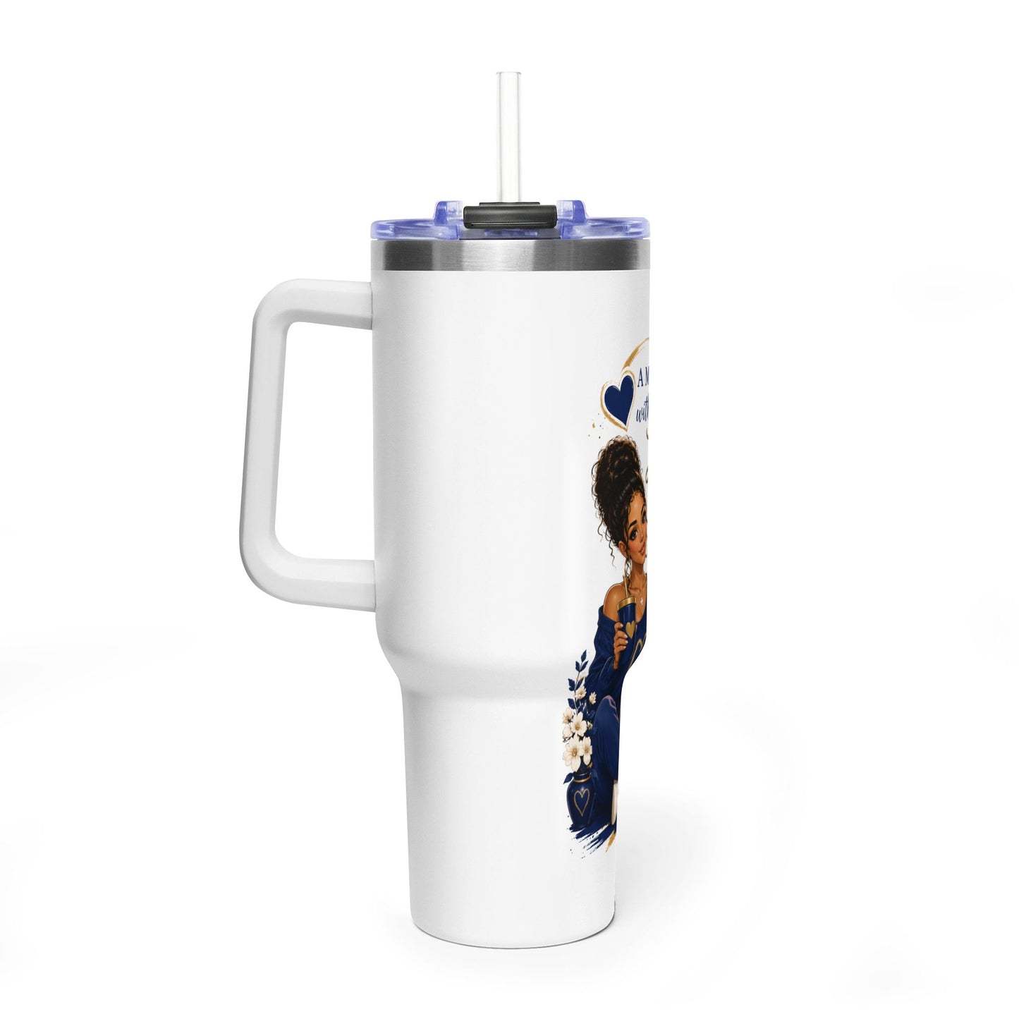 💙 A Moment with Lo" Water & The Word Inspirational 40 oz Vacuum Tumbler