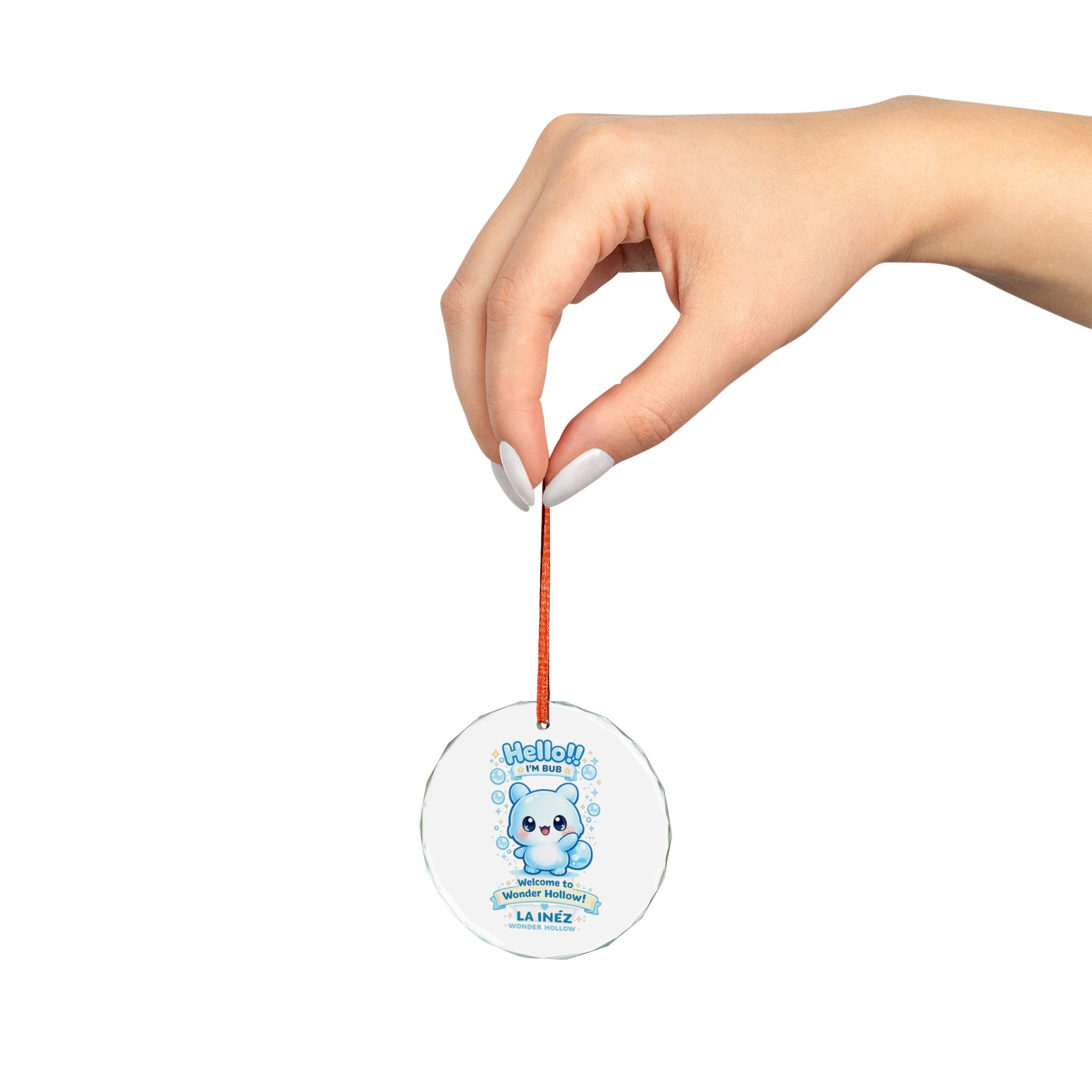 Hello! I'm Bub | LA INÈZ WONDER HOLLOW™ | Glass Ornament —  Christmas Tree Decoration