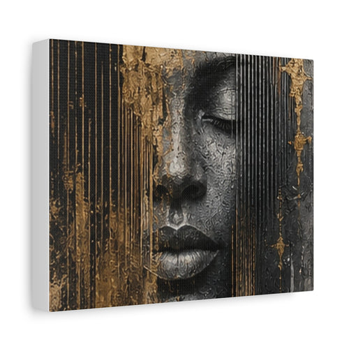 BEHIND THE VEIL Abstract Face Canvas — Modern Portrait Wall Art