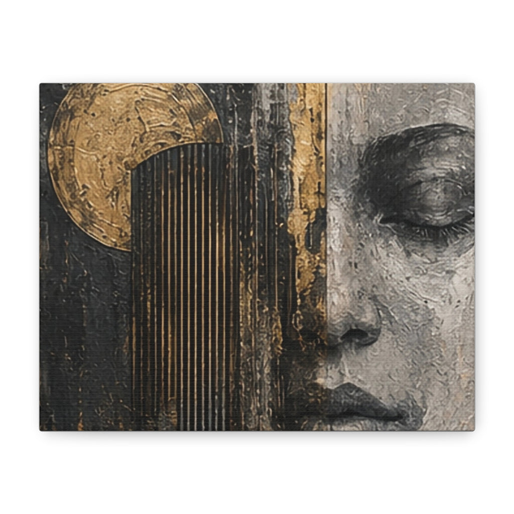 SILENT RELECTION Abstract Face Matte Canvas Wall Art — Stretched 1.25"