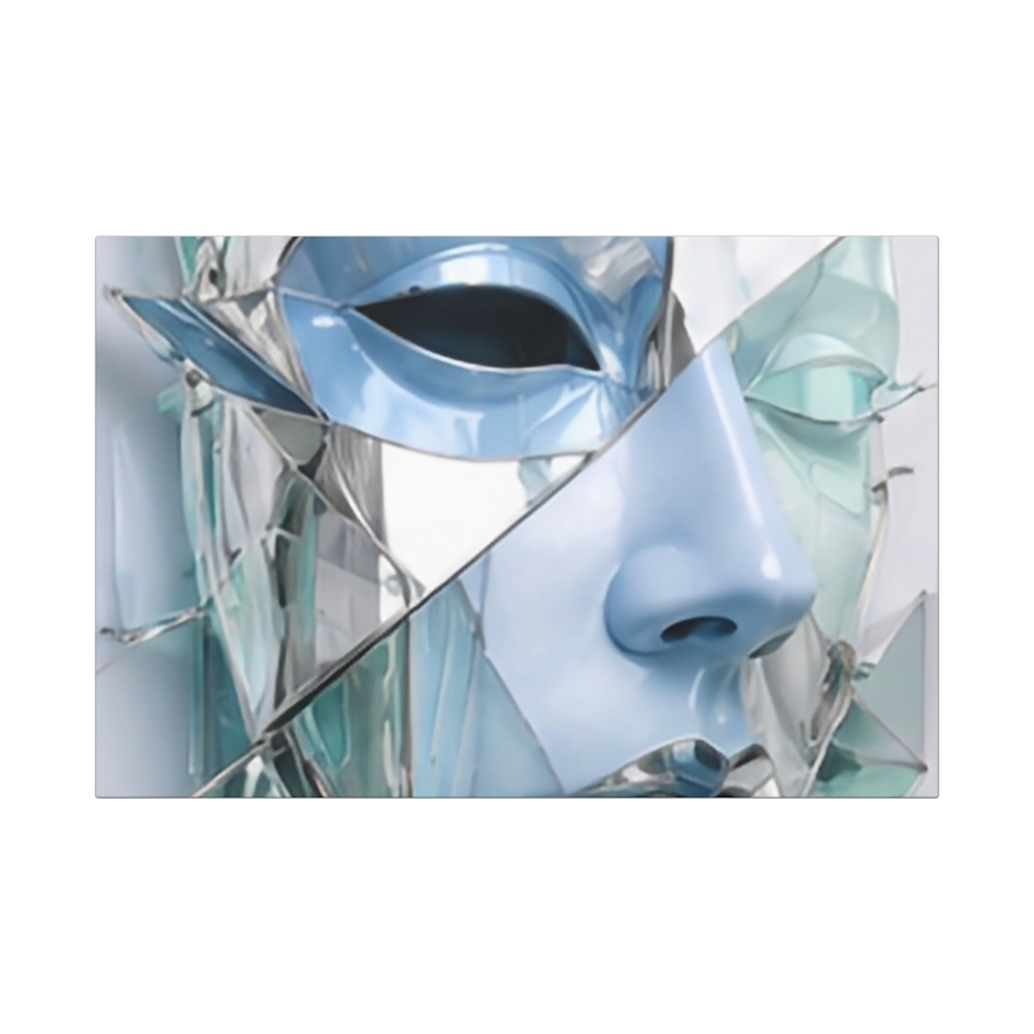 Abstract Blue Mask Canvas Art Wrap (1.6")