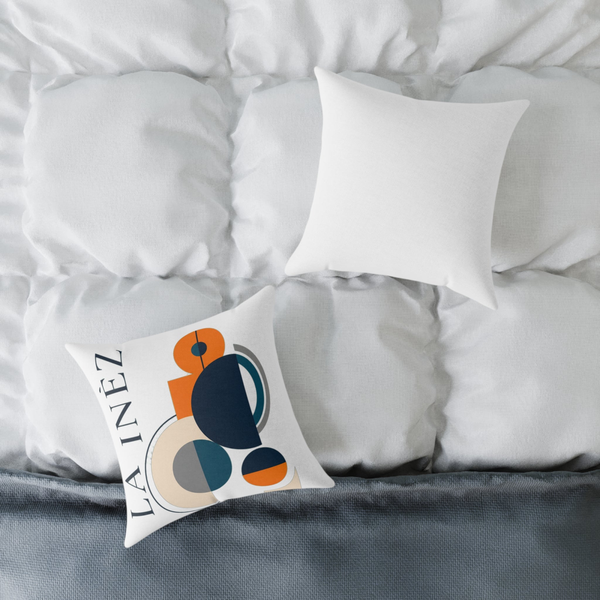 LA INÈZ DESIGNS Abstract Geometric Accent Pillow — 'LA INEZ' Modern Canvas Throw Pillow